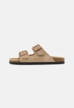 Pier One 19 Pier One Leather Unisex - Pantoffels - Beige